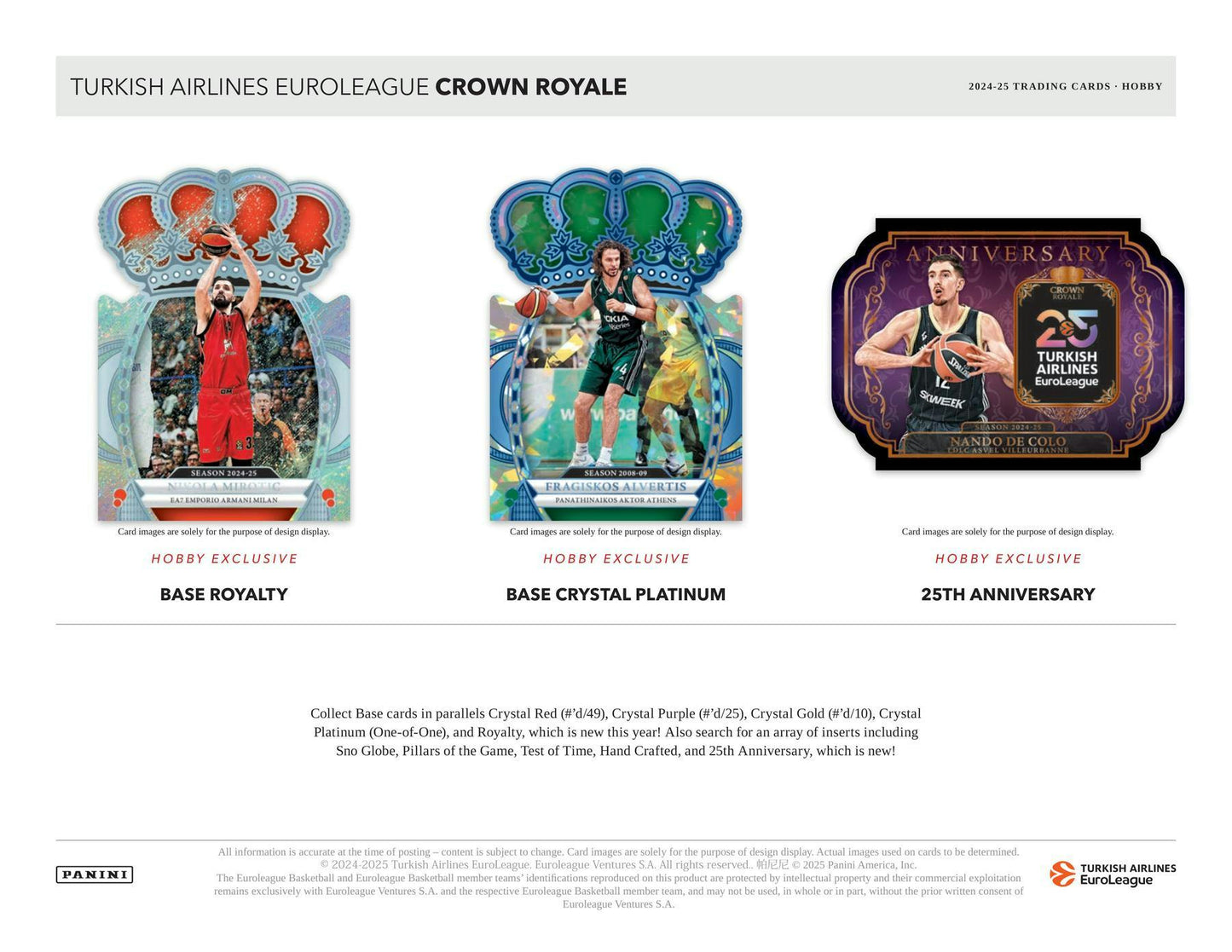 2024 - 25 Panini Crown Royale EuroLeague Basketball Hobby Box 746134189401 at King Card Canada