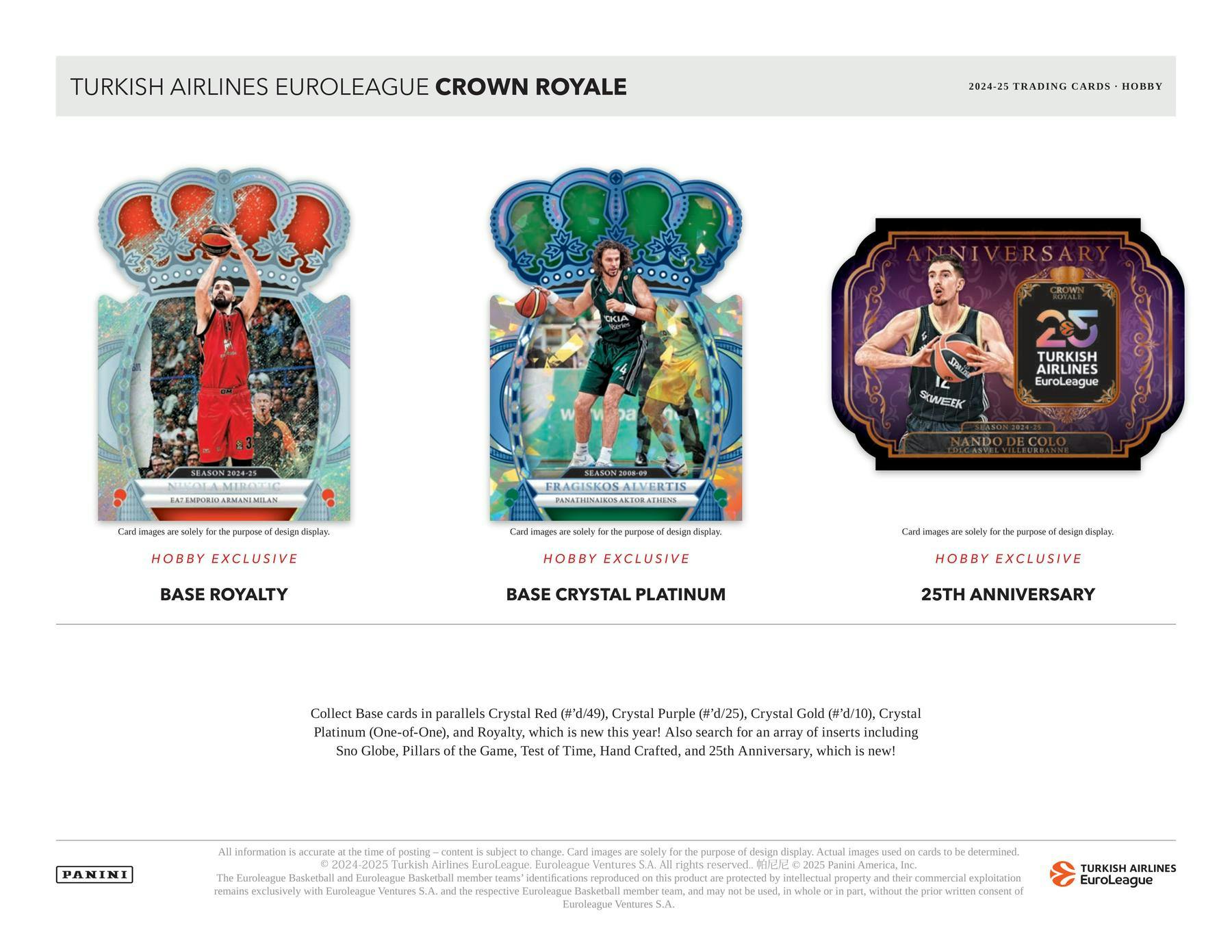2024 - 25 Panini Crown Royale EuroLeague Basketball Hobby Box 746134189401 at King Card Canada
