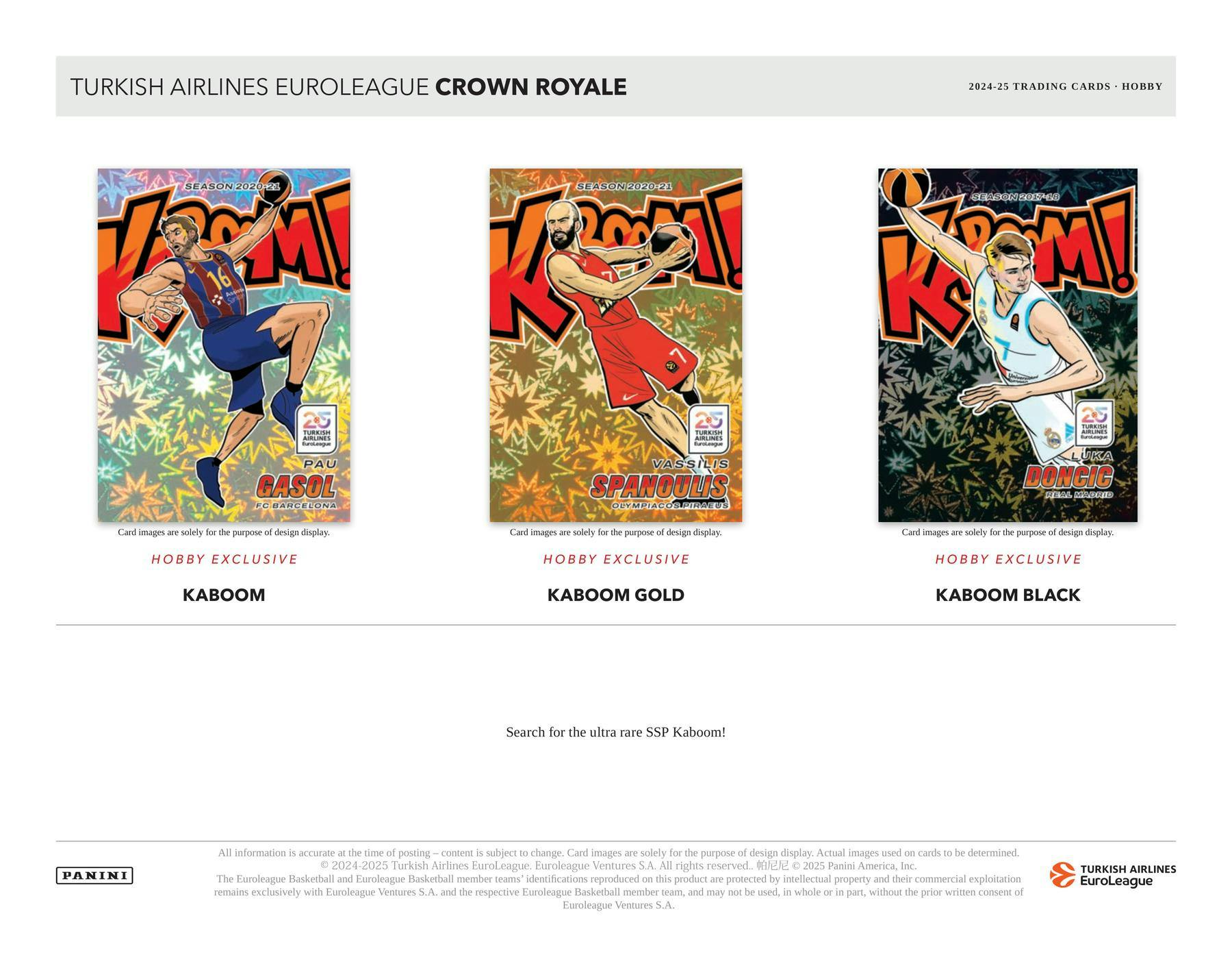 2024 - 25 Panini Crown Royale EuroLeague Basketball Hobby Box 746134189401 at King Card Canada