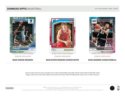 2024 - 25 Panini Donruss Optic Basketball Choice Box 746134179853 at King Card Canada