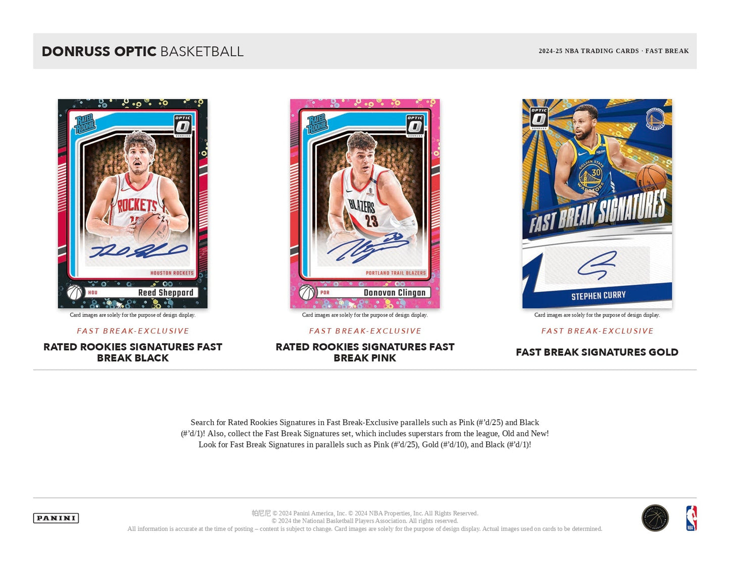 2024 - 25 Panini Donruss Optic Basketball Fast Break 746134179884 at King Card Canada