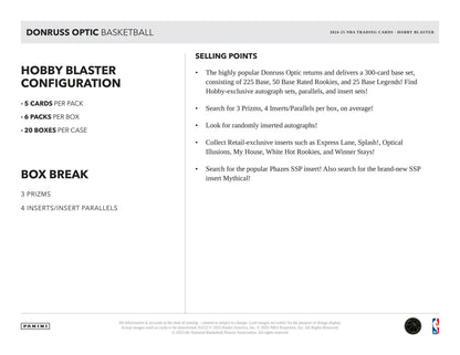 2024 - 25 Panini Donruss Optic Basketball Hobby Blaster Box 746134180217 at King Card Canada