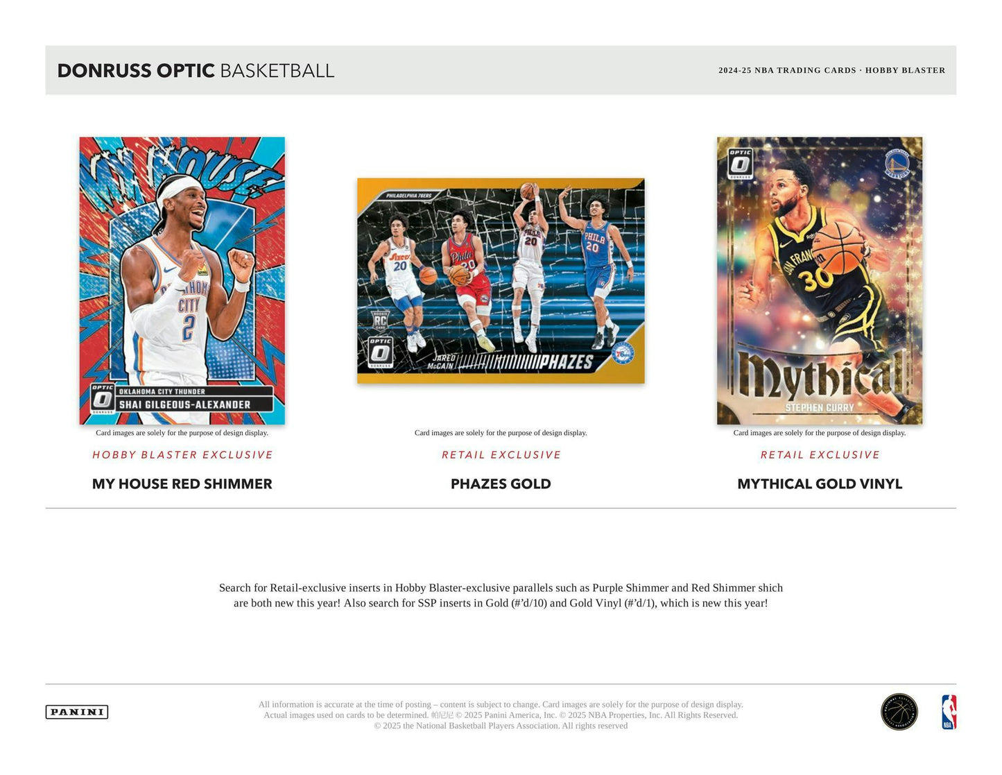 2024 - 25 Panini Donruss Optic Basketball Hobby Blaster Box 746134180217 at King Card Canada