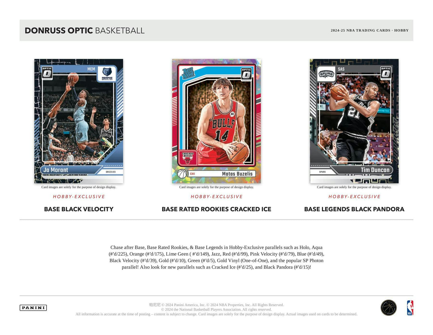 2024 - 25 Panini Donruss Optic Basketball Hobby Box 746134179808 at King Card Canada