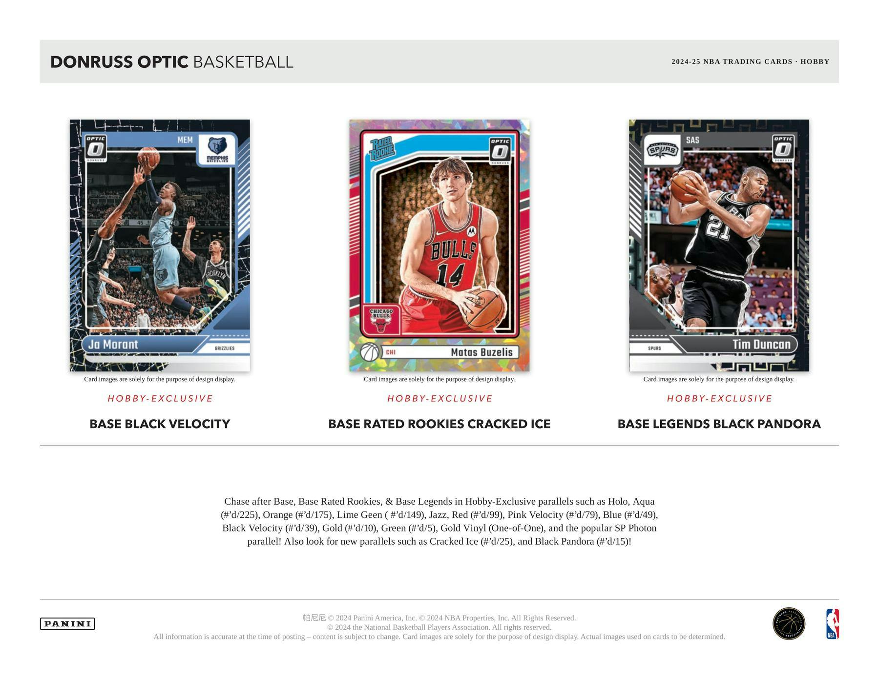 2024 - 25 Panini Donruss Optic Basketball Hobby Box 746134179808 at King Card Canada