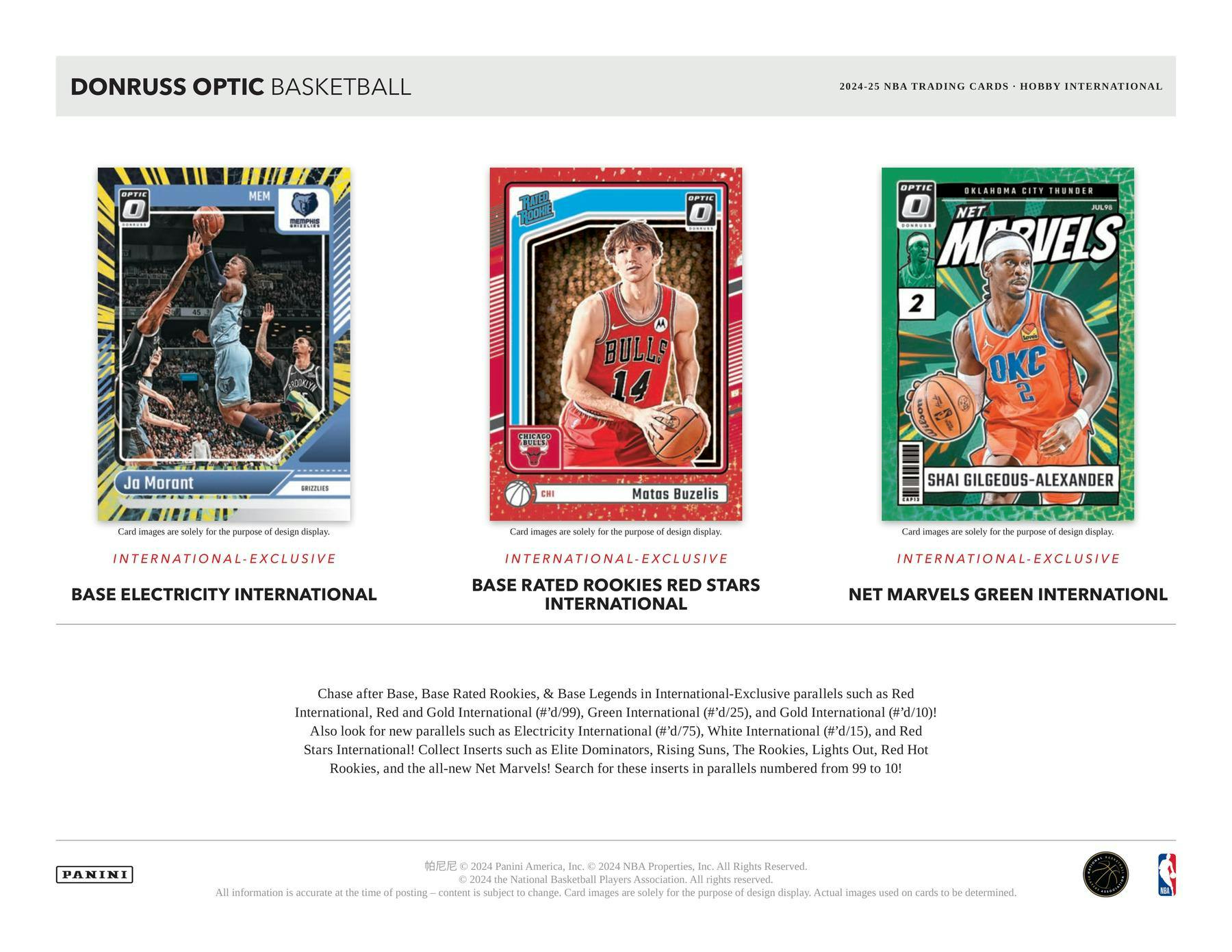 2024 - 25 Panini Donruss Optic Basketball International Hobby Box 746134179914 at King Card Canada