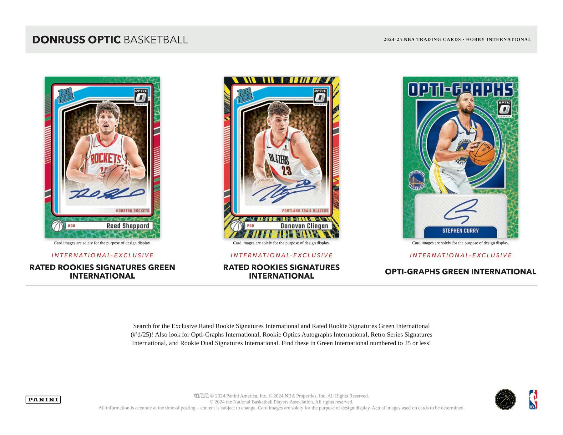 2024 - 25 Panini Donruss Optic Basketball International Hobby Box 746134179914 at King Card Canada