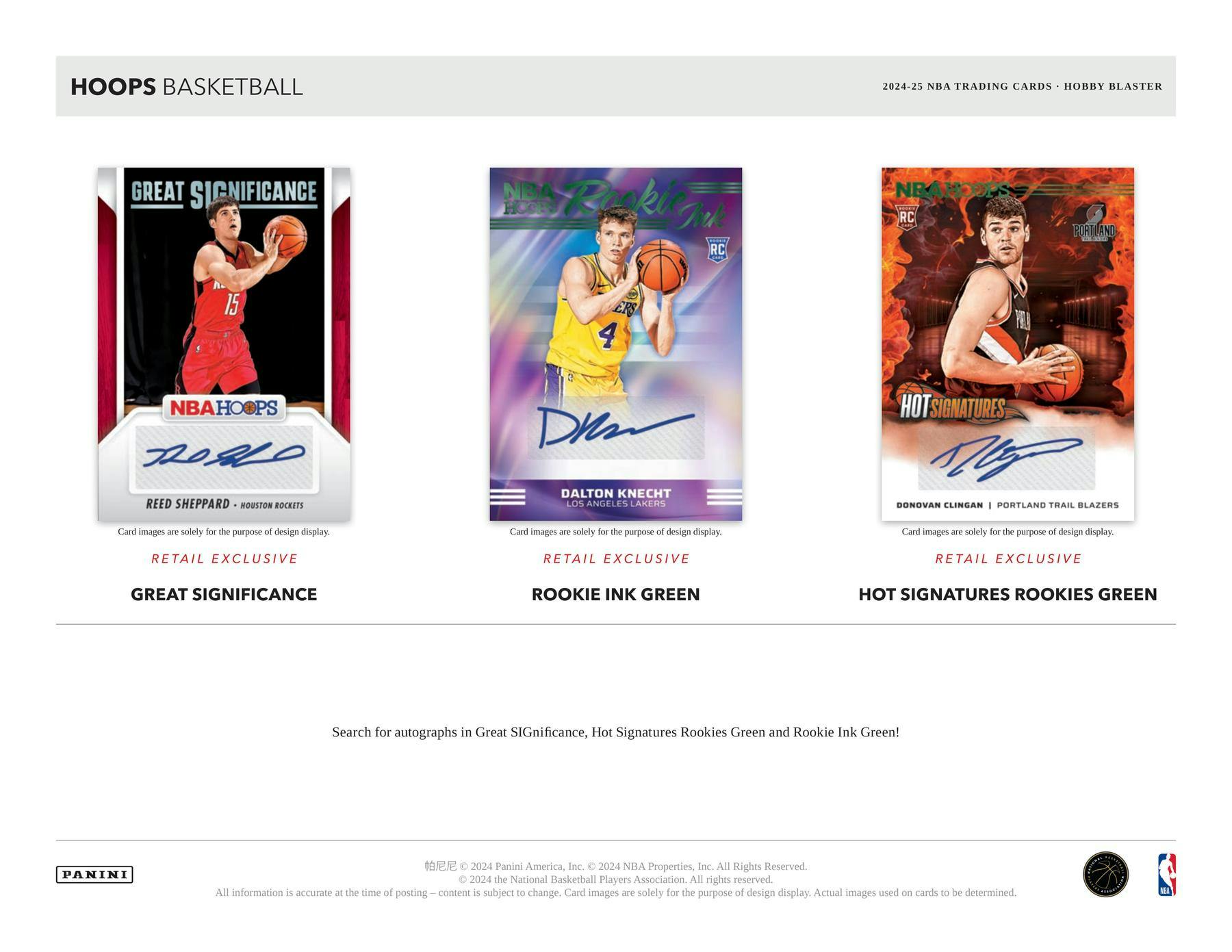 2024 - 25 Panini NBA Hoops Basketball Hobby Blaster Box 746134174704 at King Card Canada