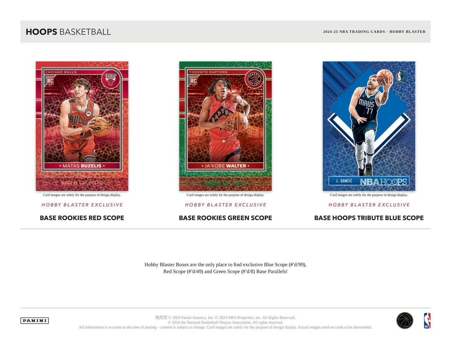 2024 - 25 Panini NBA Hoops Basketball Hobby Blaster Box 746134174704 at King Card Canada