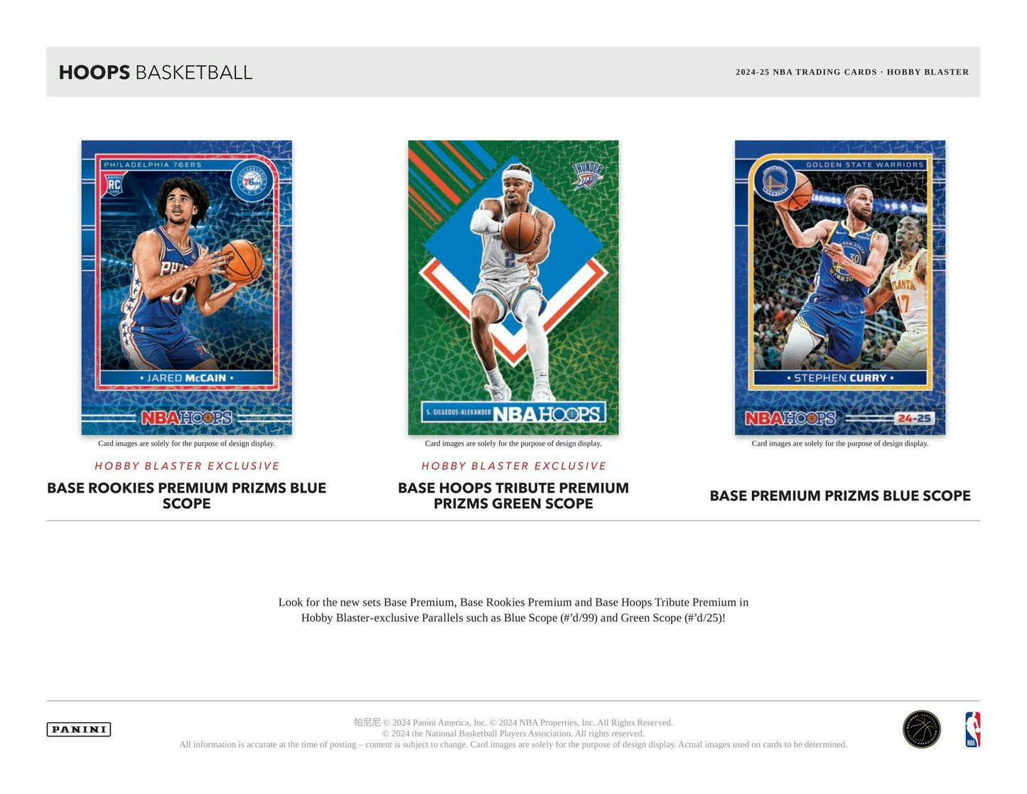 2024 - 25 Panini NBA Hoops Basketball Hobby Blaster Box 746134174704 at King Card Canada