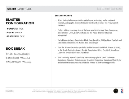 2024 - 25 Panini Select Basketball Blaster Box 746134180637 at King Card Canada