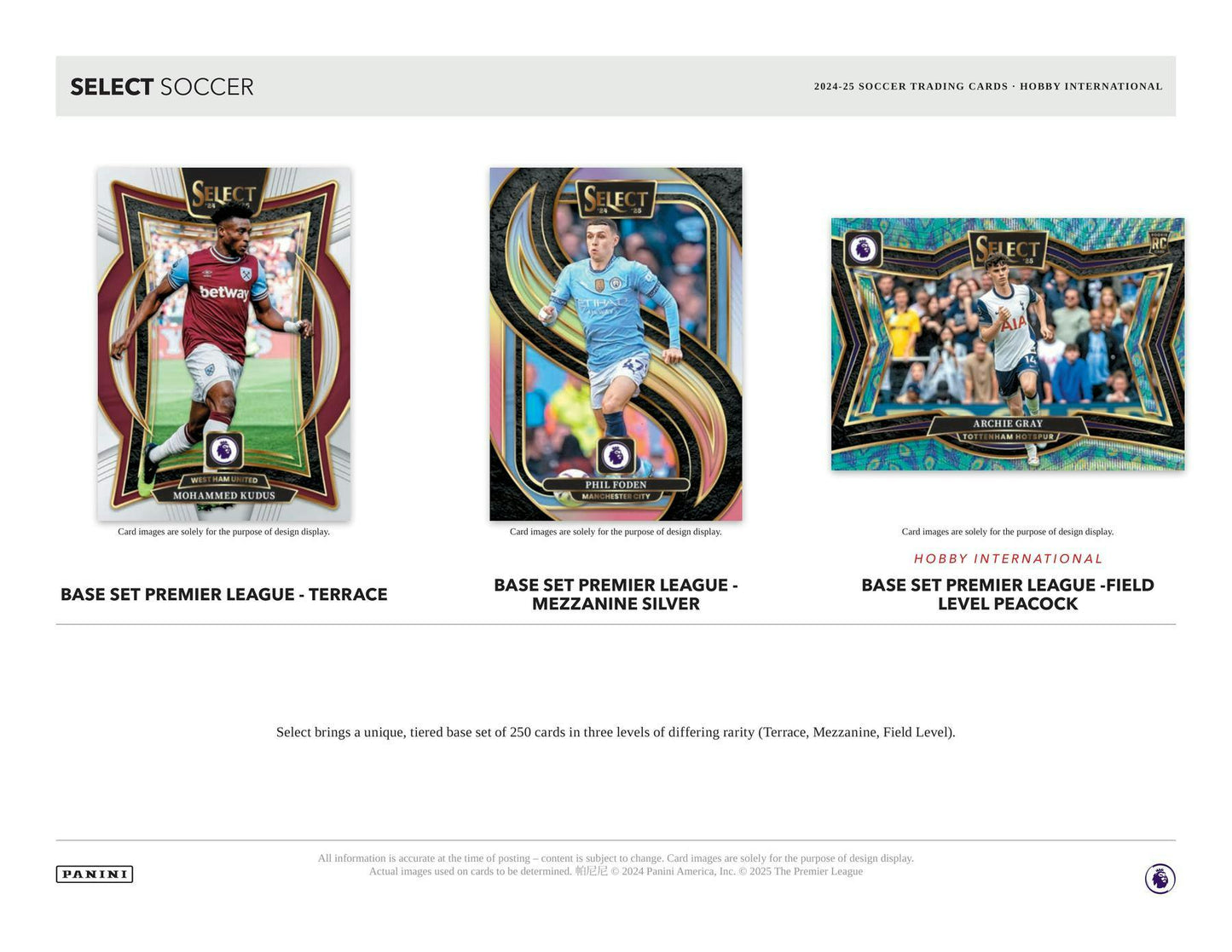2024 - 25 Panini Select EPL English Premier League Soccer International Hobby Box 746134177484 at King Card Canada