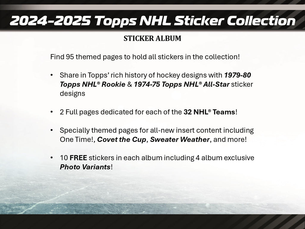 2024 - 25 Topps NHL Hockey Sticker Collection Pack 887521133420 at King Card Canada