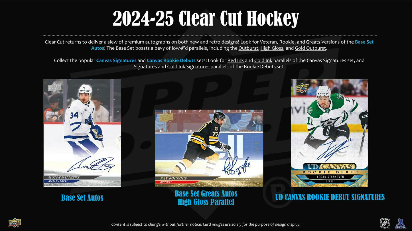 2024 - 25 Upper Deck Clear Cut Hockey Hobby Box 053334766135 at King Card Canada