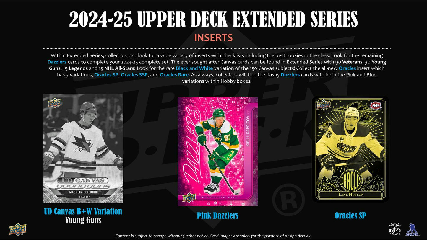 2024 - 25 Upper Deck Extended Series Hockey Hobby Box 053334328463 at King Card Canada