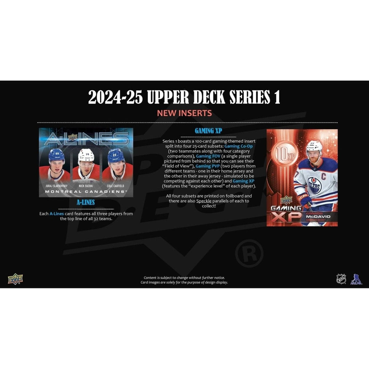 2024-25 Upper Deck Series 1 Hockey Starter Kit 053334657297 at King Card Canada
