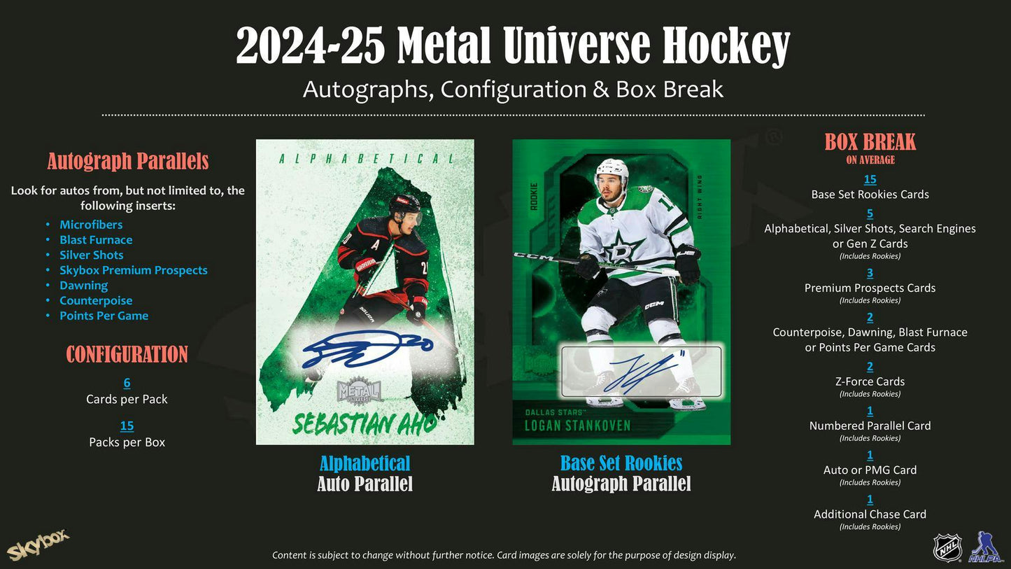 2024 - 25 Upper Deck Skybox Metal Universe Hockey Hobby Box 053334305495 at King Card Canada
