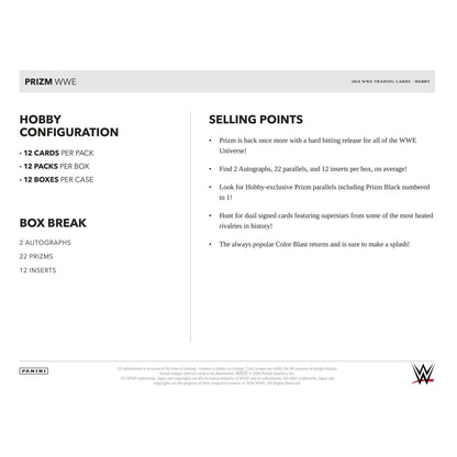 2024 Panini Prizm WWE Hobby Box - MINOR BOX DAMAGE 746134165122 - King Card Canada