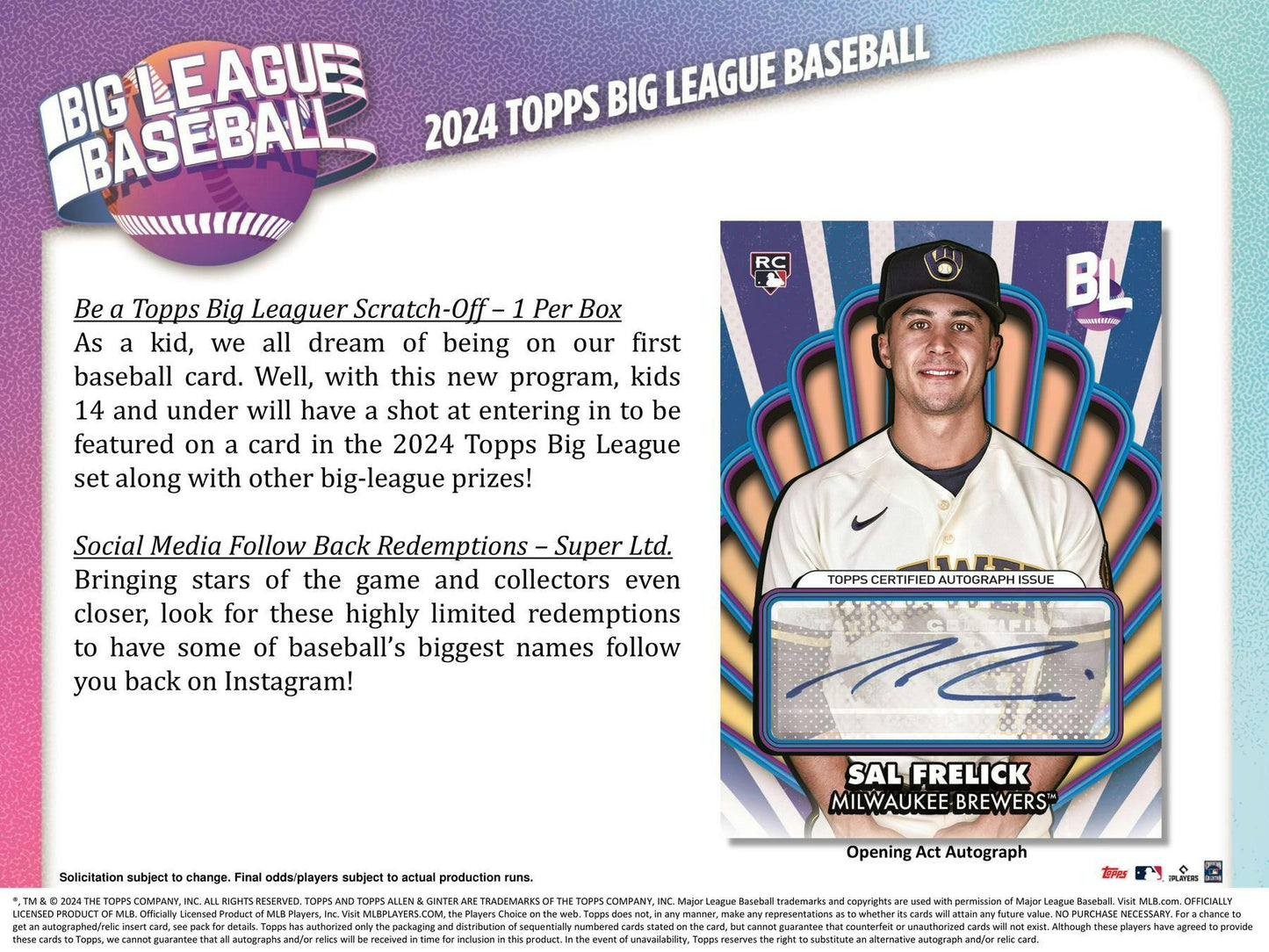 2024 Topps Big League Baseball Hobby Box 887521125661 - King Card Canada