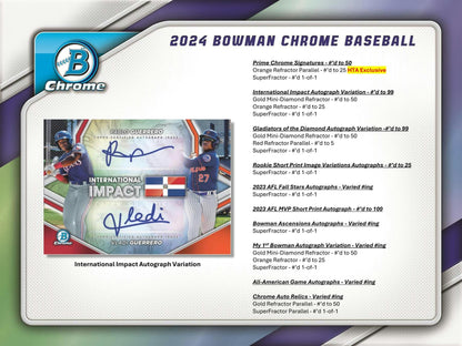 2024 Topps Bowman Chrome Baseball HTA Choice Box [PRE - ORDER - 09/11/2024] - King Card Canada