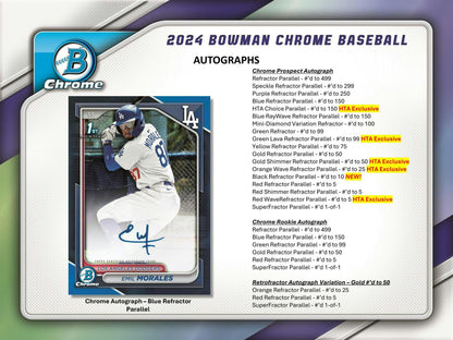 2024 Topps Bowman Chrome Baseball HTA Choice Box [PRE - ORDER - 09/11/2024] - King Card Canada