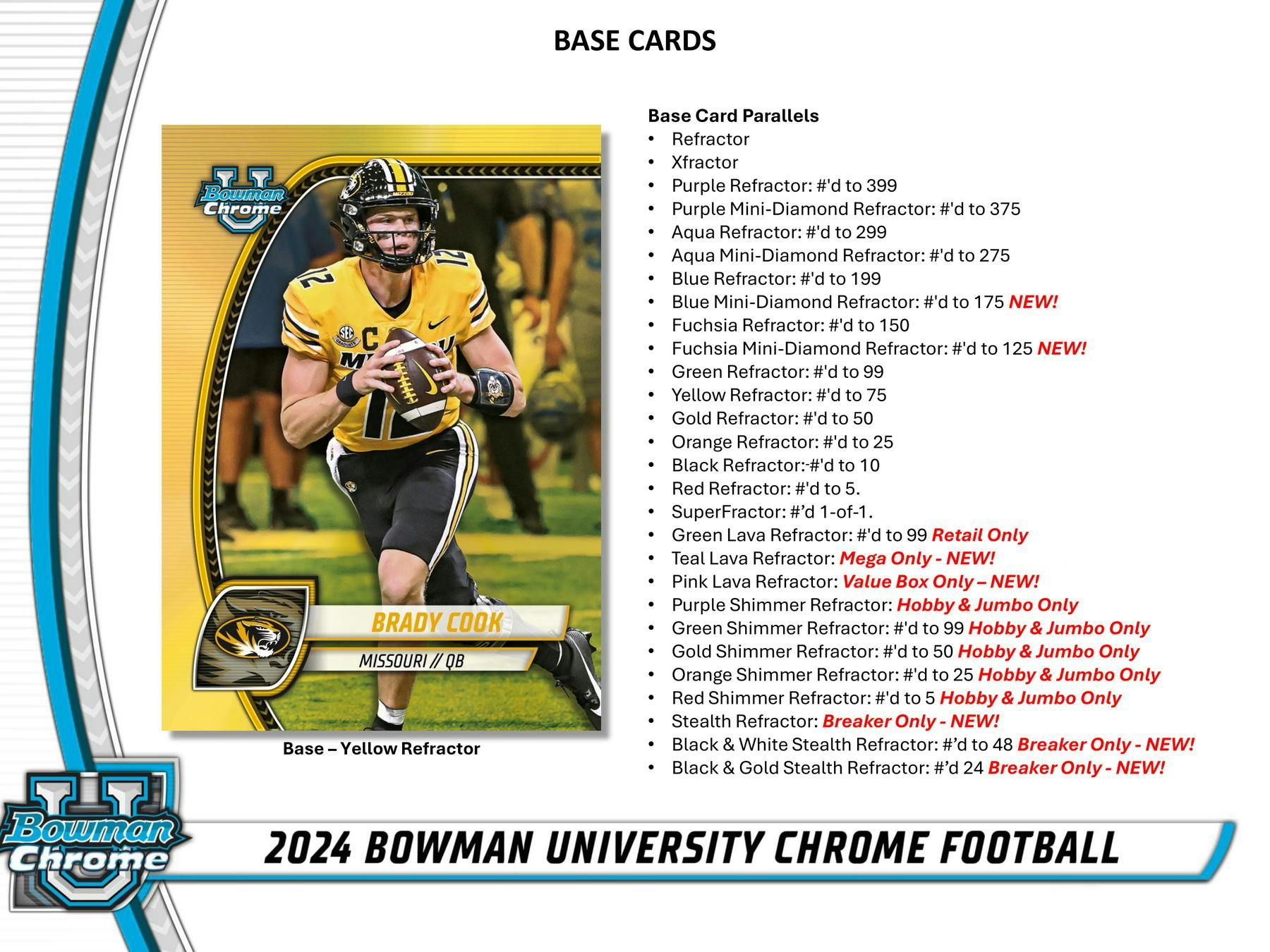 2024 Topps Bowman Chrome University Football Hobby Box 887521131440 at King Card Canada