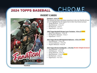 2024 Topps Chrome Baseball Hobby Box 887521128853 - King Card Canada