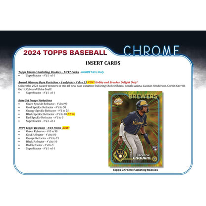 2024 Topps Chrome Baseball Hobby Box 887521128853 - King Card Canada