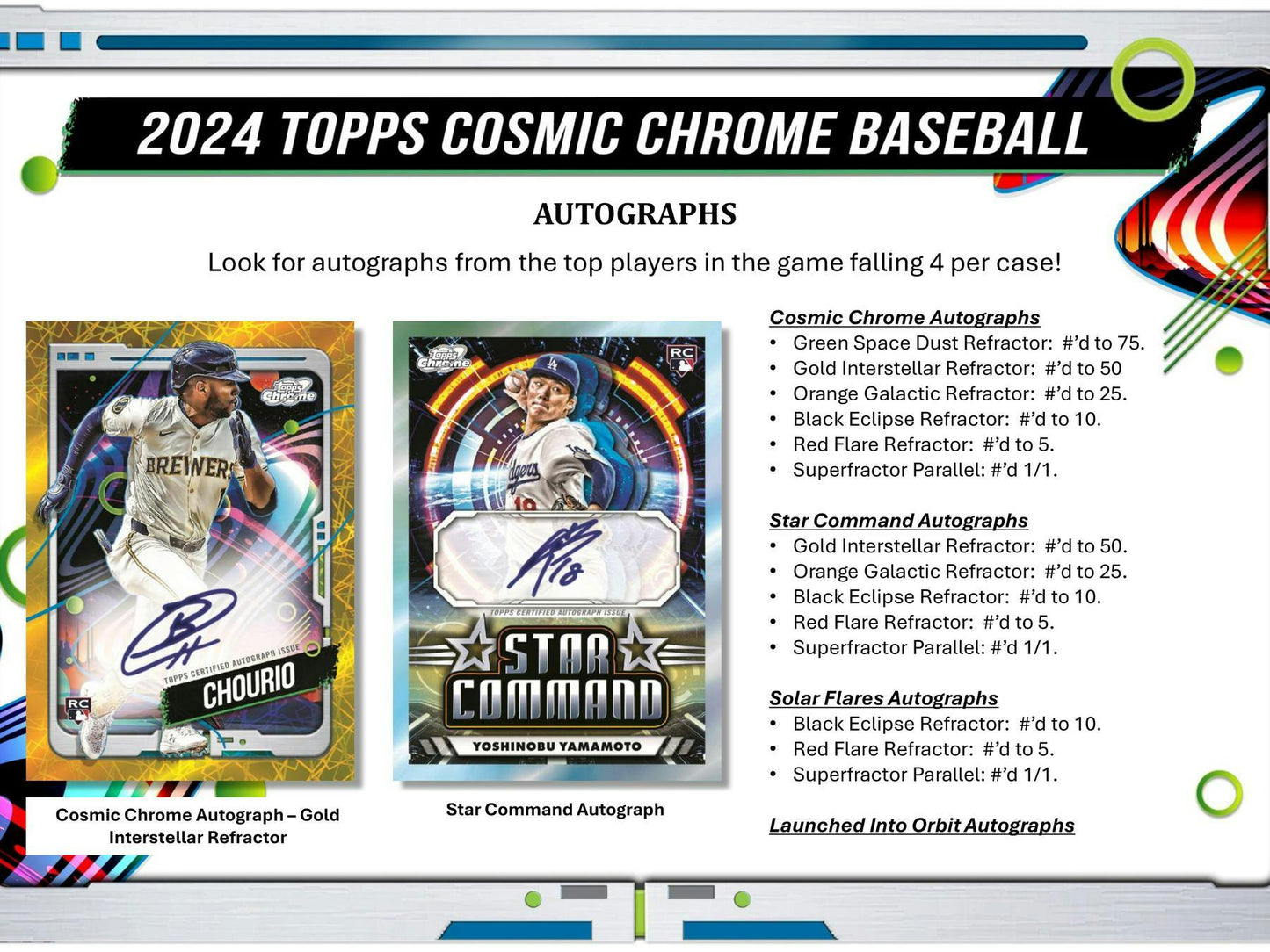 2024 Topps Cosmic Chrome Baseball Hobby Box 887521130665 - King Card Canada