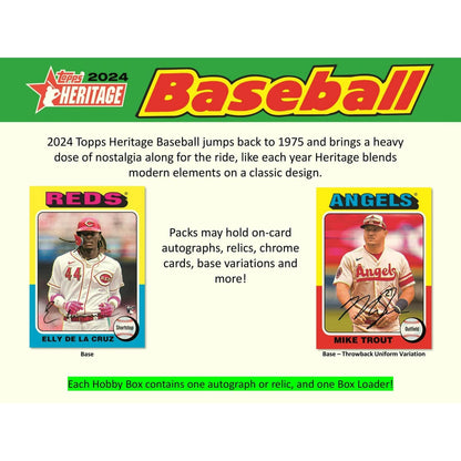 2024 Topps Heritage Baseball Hobby Box 887521123810 - King Card Canada