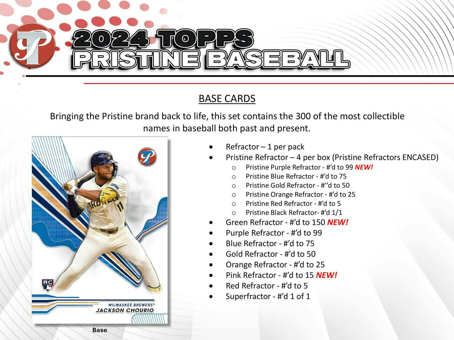 2024 Topps Pristine Baseball Hobby Box 887521127511 - King Card Canada