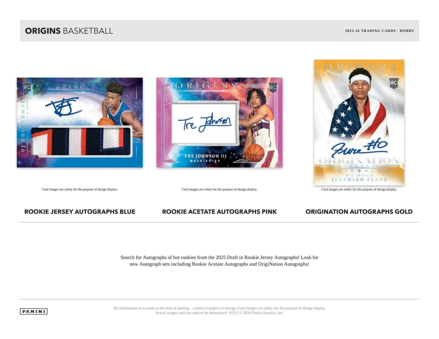 2025-26 Panini Origins Basketball Hobby Box 746134195389 at King Card Canada