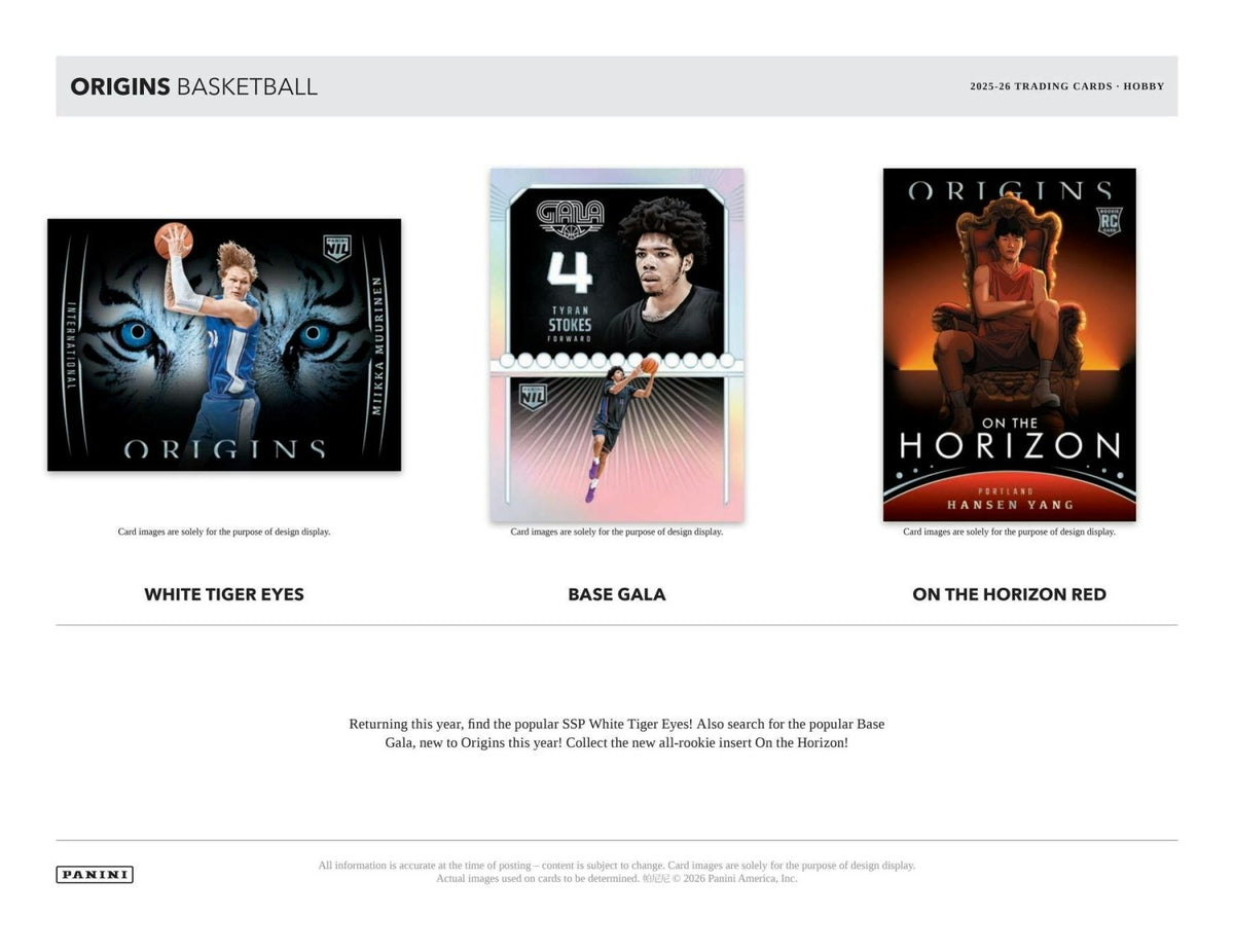 2025-26 Panini Origins Basketball Hobby Box 746134195389 at King Card Canada