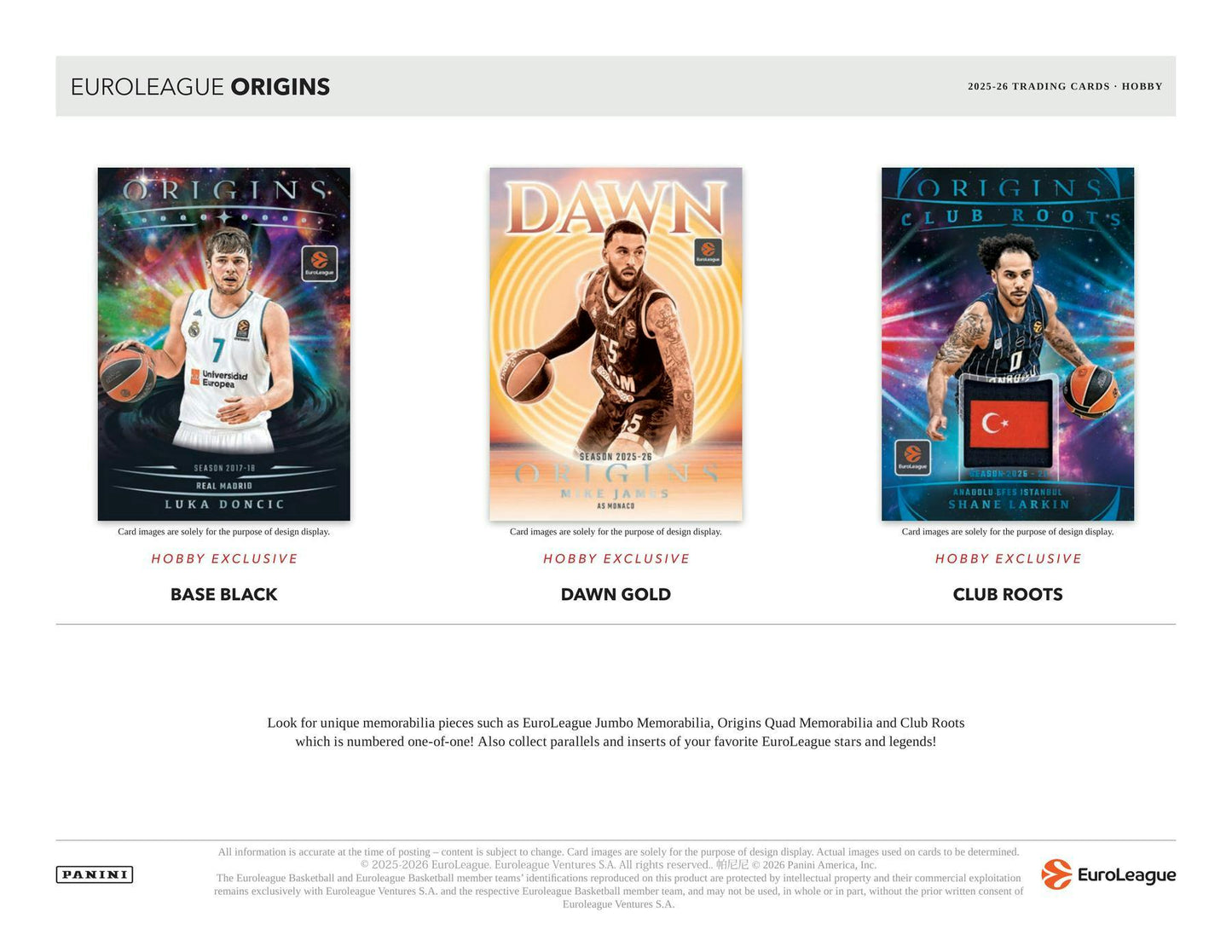 2025-26 Panini Origins EuroLeague Basketball Hobby Box 746134195495 at King Card Canada