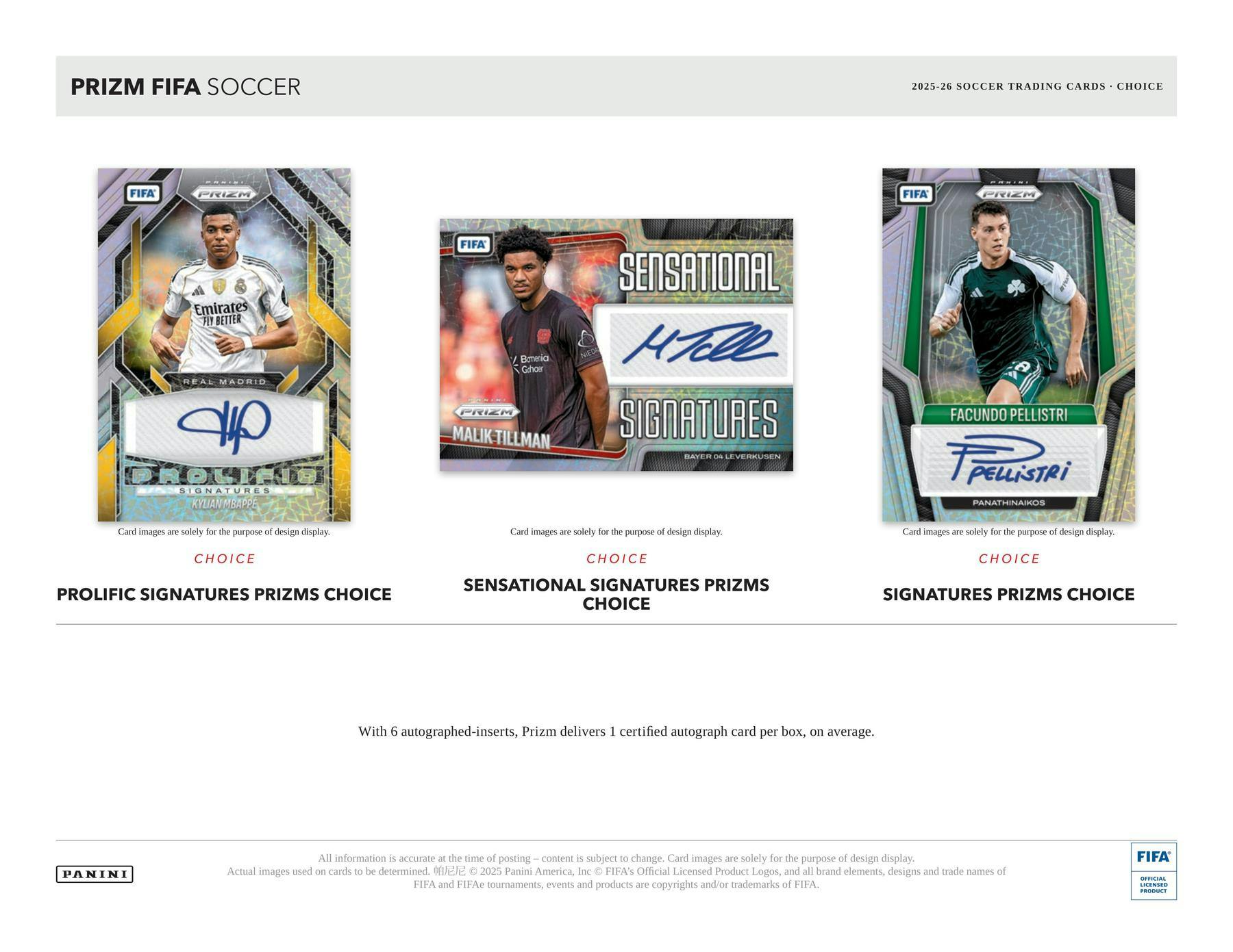 2025-26 Panini Prizm FIFA Soccer Choice Box 746134178900 at King Card Canada