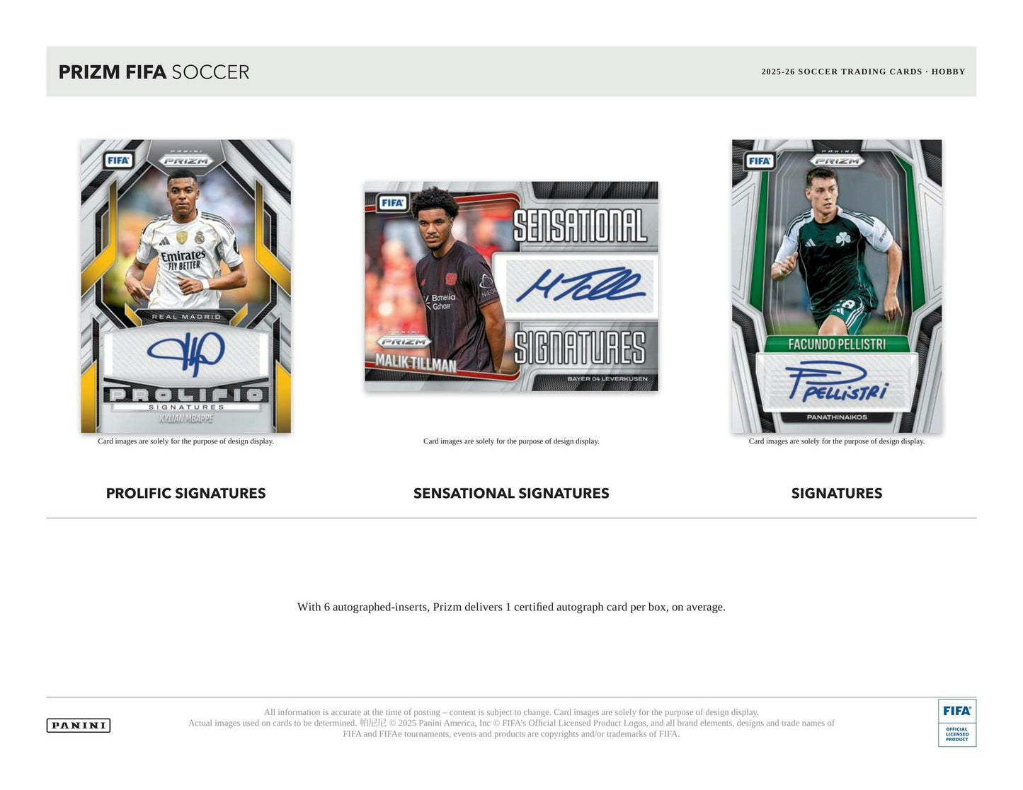 2025 - 26 Panini Prizm FIFA Soccer Hobby Box 746134178849 at King Card Canada
