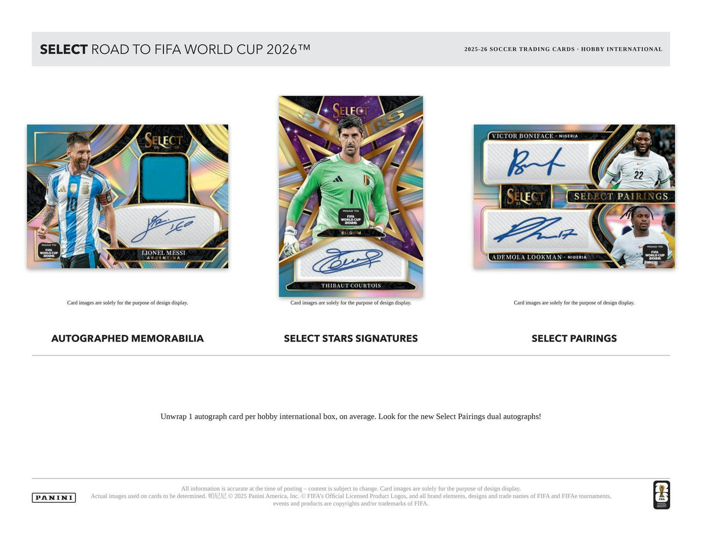 2025-26 Panini Select Road to FIFA World Cup Soccer International Hobby Box 746134193897 at King Card Canada