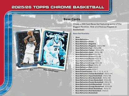 2025 - 26 Topps Chrome Basketball Blaster Value Box 887521149735 at King Card Canada