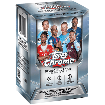 2025 - 26 Topps Chrome UEFA Club Competitions Soccer Blaster Value Box 887521158461 at King Card Canada