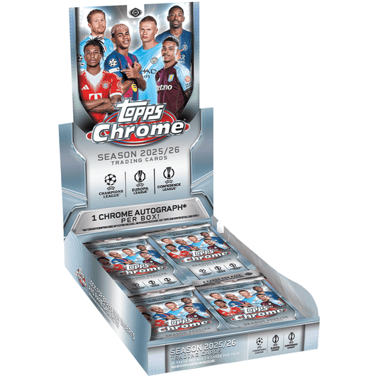 2025 - 26 Topps Chrome UEFA Club Competitions Soccer Hobby Box 887521158331 at King Card Canada