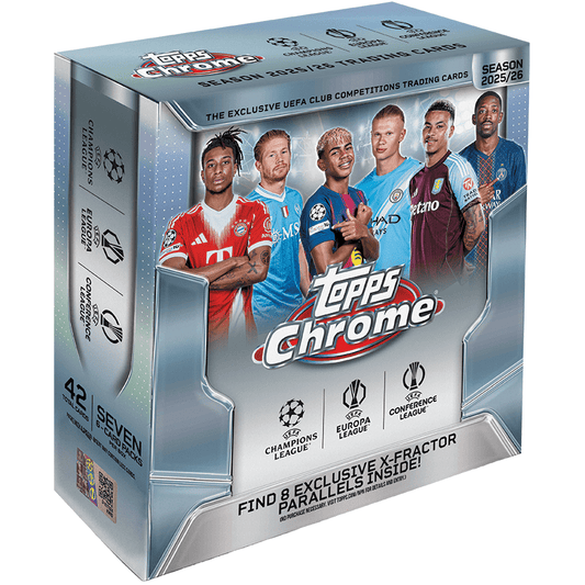 2025 - 26 Topps Chrome UEFA Club Competitions Soccer Mega Box 887521158560 at King Card Canada