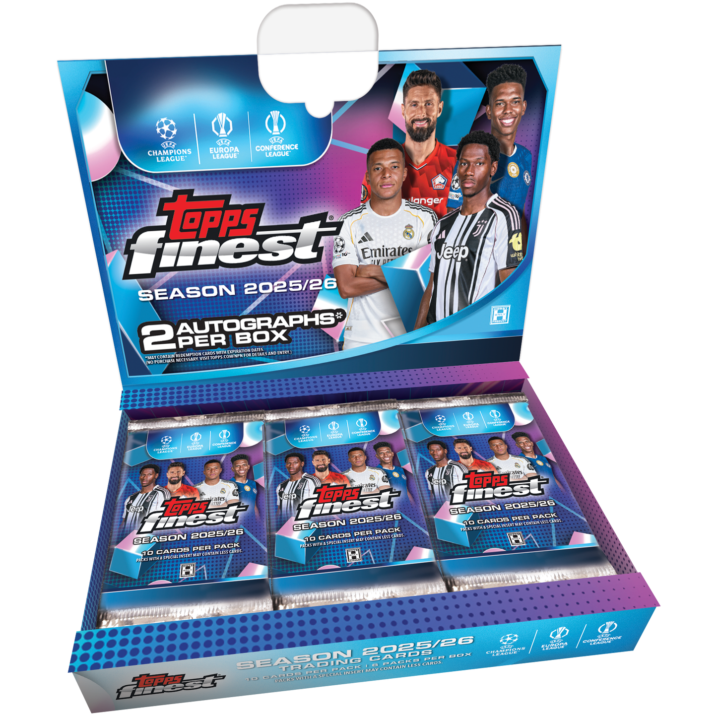 2025-26 Topps Finest UEFA Club Competitions Soccer Hobby Box 887521155699 at King Card Canada