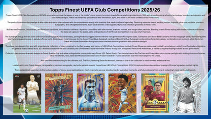 2025-26 Topps Finest UEFA Club Competitions Soccer Hobby Box 887521155699 at King Card Canada