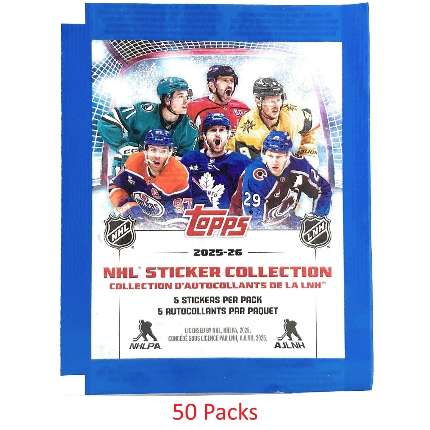2025 - 26 Topps NHL Hockey Sticker Collection (50 - Packs) 887521153985 at King Card Canada