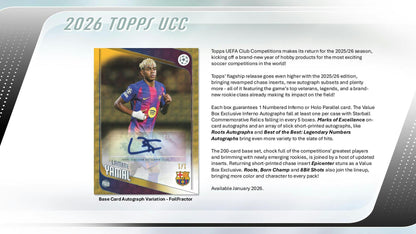 2025 - 26 Topps UEFA Club Competitions Soccer Blaster Value Box 887521151554 at King Card Canada