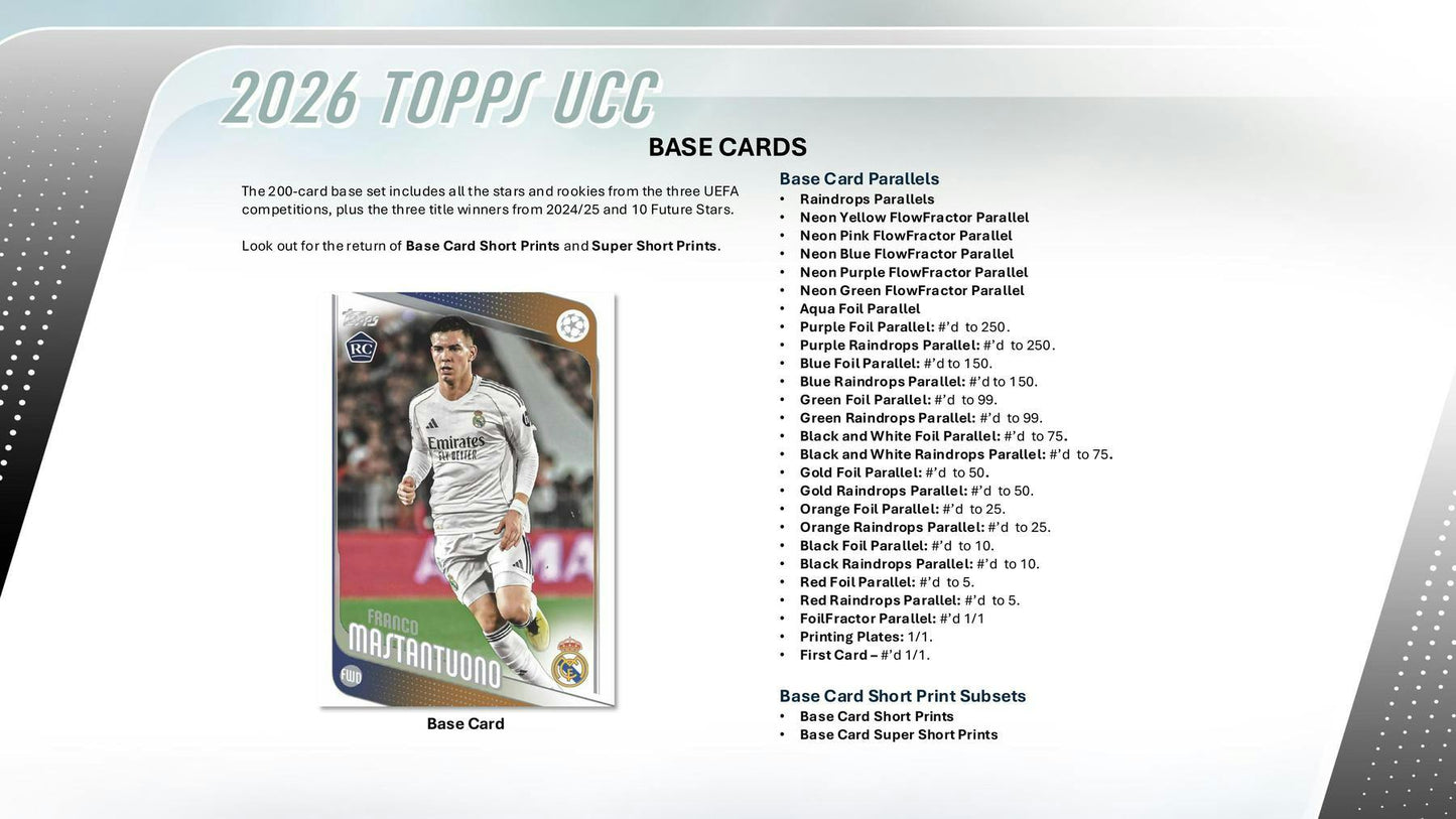 2025 - 26 Topps UEFA Club Competitions Soccer Hobby Box 887521151509 at King Card Canada