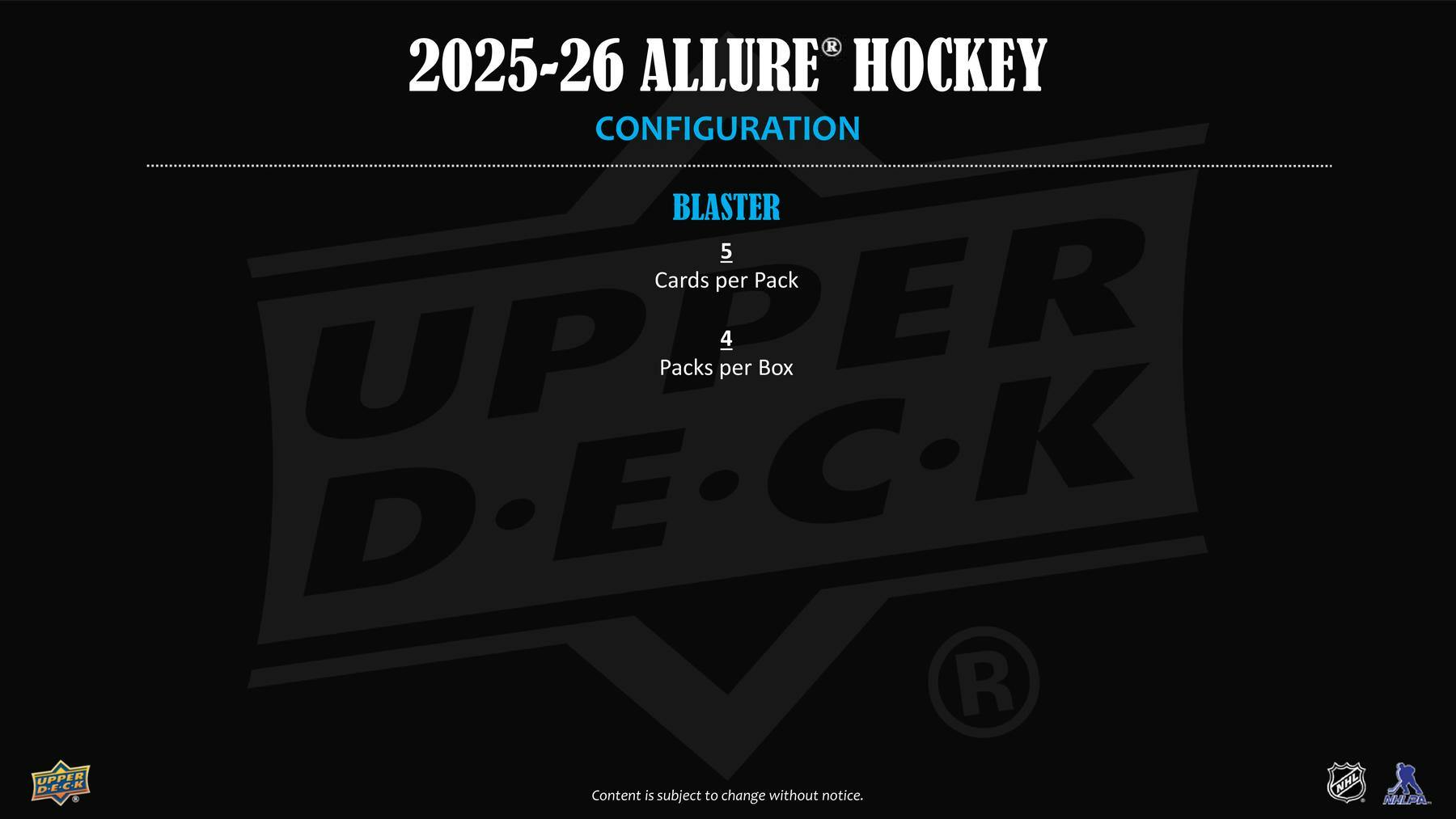 2025 - 26 Upper Deck Allure Hockey Blaster Box 05333460248 at King Card Canada