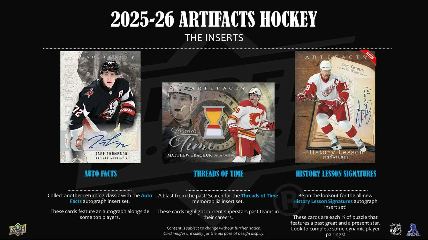 2025 - 26 Upper Deck Artifacts Hockey Blaster Box 053334012515 at King Card Canada