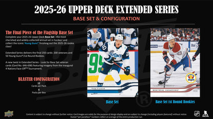 2025-26 Upper Deck Extended Series Hockey Blaster Box 053334095426 at King Card Canada