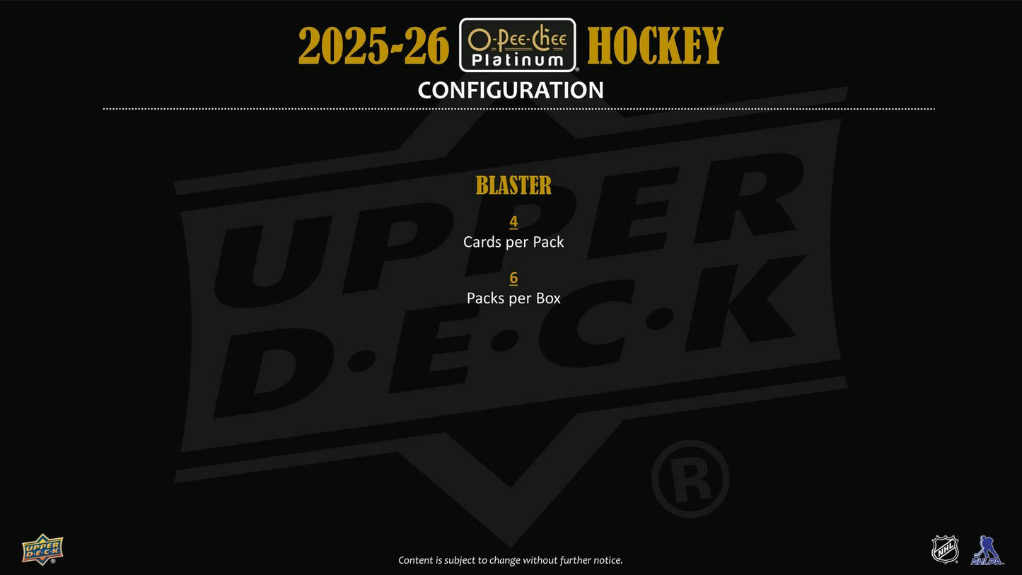 2025 - 26 Upper Deck O - Pee - Chee Platinum Hockey Blaster Box 053334474238 at King Card Canada
